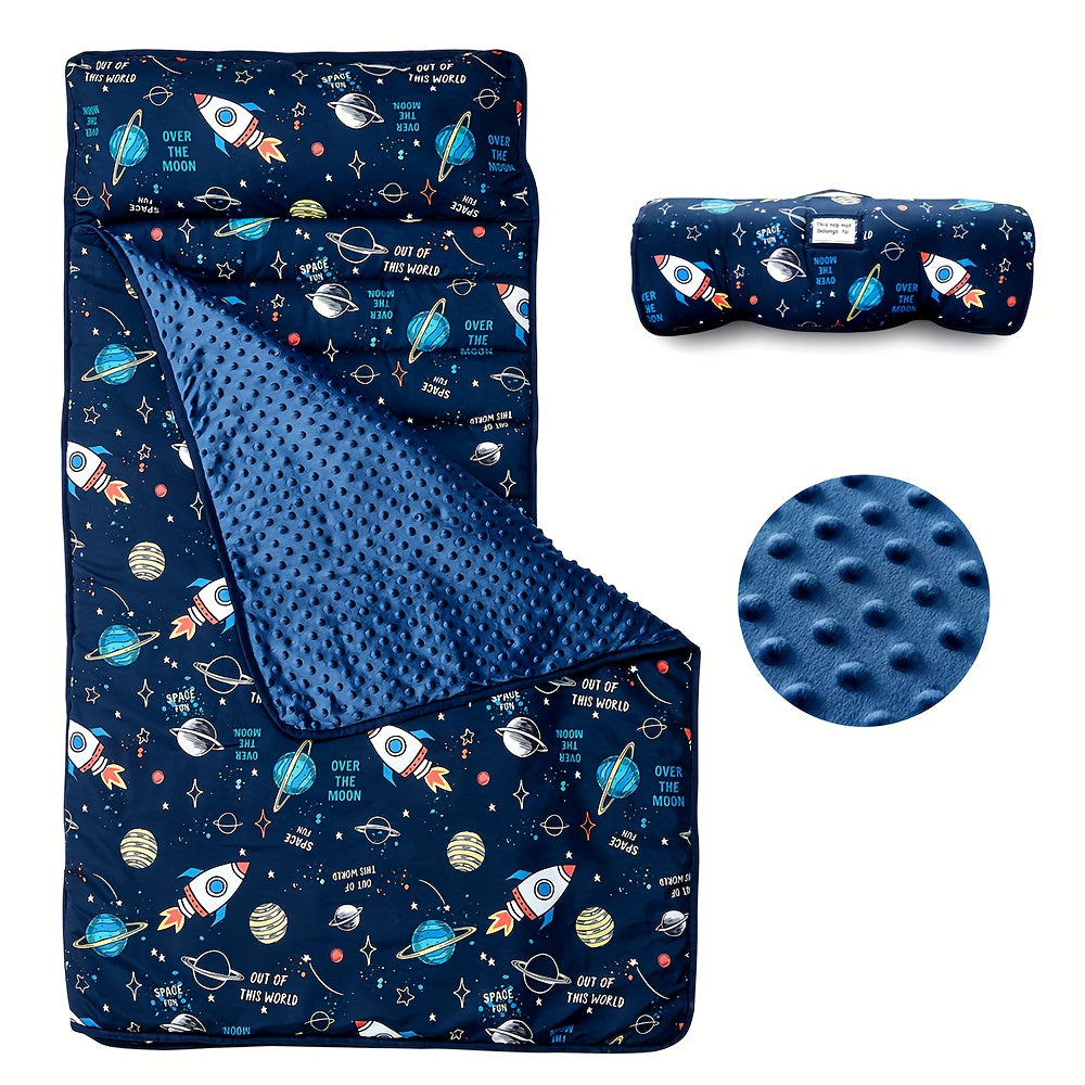 Rocket Pattern Nap Mat for Kids Travel & Daycare