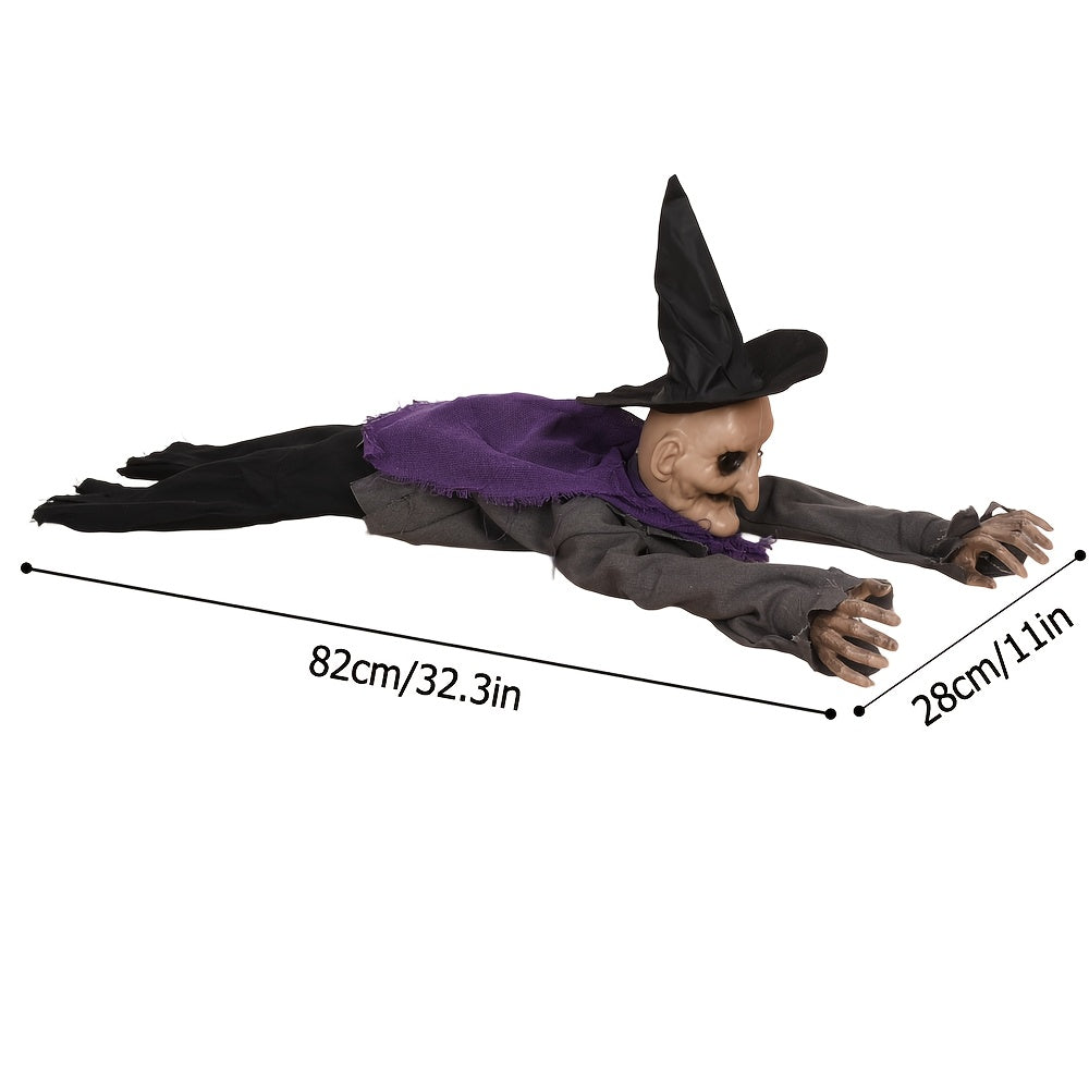 Witch Skeleton Halloween Crawling Prop with Lights