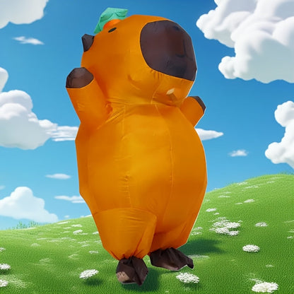 Orange Bear Costume with Green Hat