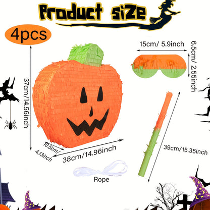 Large Pumpkin Piñata Set Party Decor (4pcs)