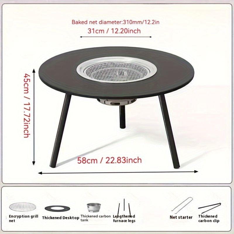 Outdoor Charcoal Grill & Tea Table Set