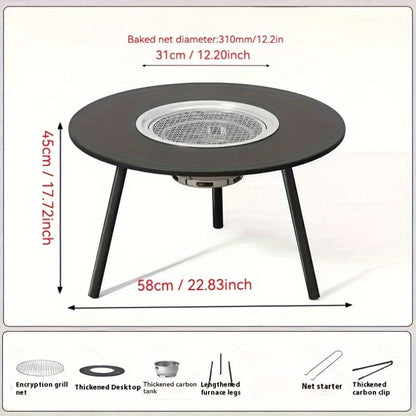 Outdoor Charcoal Grill & Tea Table Set