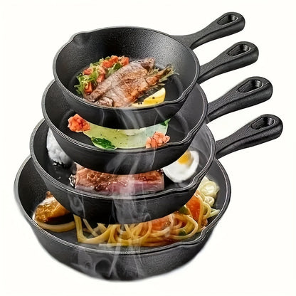 Pre-Seasoned Cast Iron Skillet Set (4pcs)