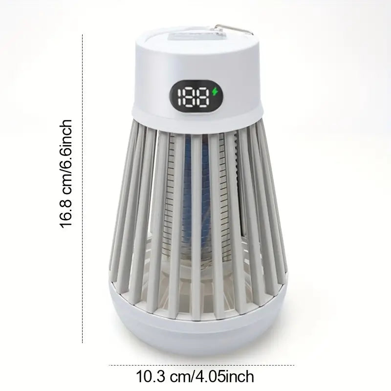 Electric Mosquito Killer Lamp & LED Light Combo - USB Rechargeable Bug Zapper- White