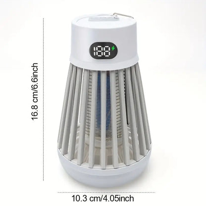 Electric Mosquito Killer Lamp & LED Light Combo - USB Rechargeable Bug Zapper- White