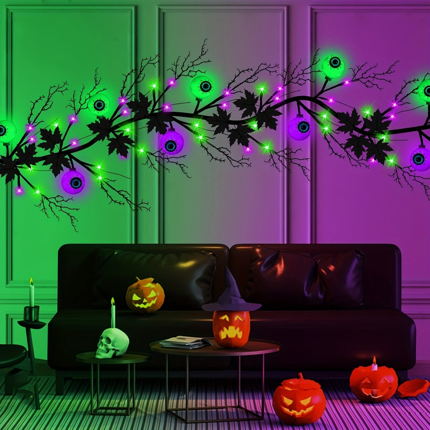 Halloween Willow Vine Garland with 54 LED Lights