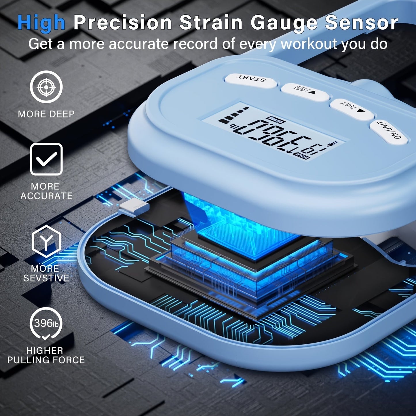 Digital Grip Strength Tester LCD Hand Trainer