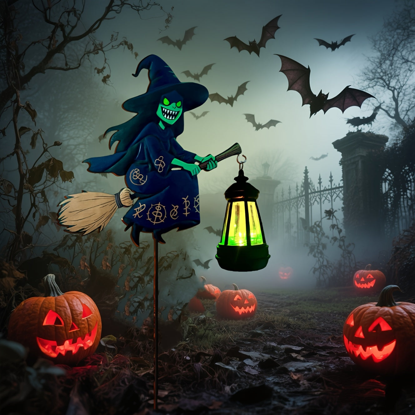 Halloween Solar LED Witch Pendant Light