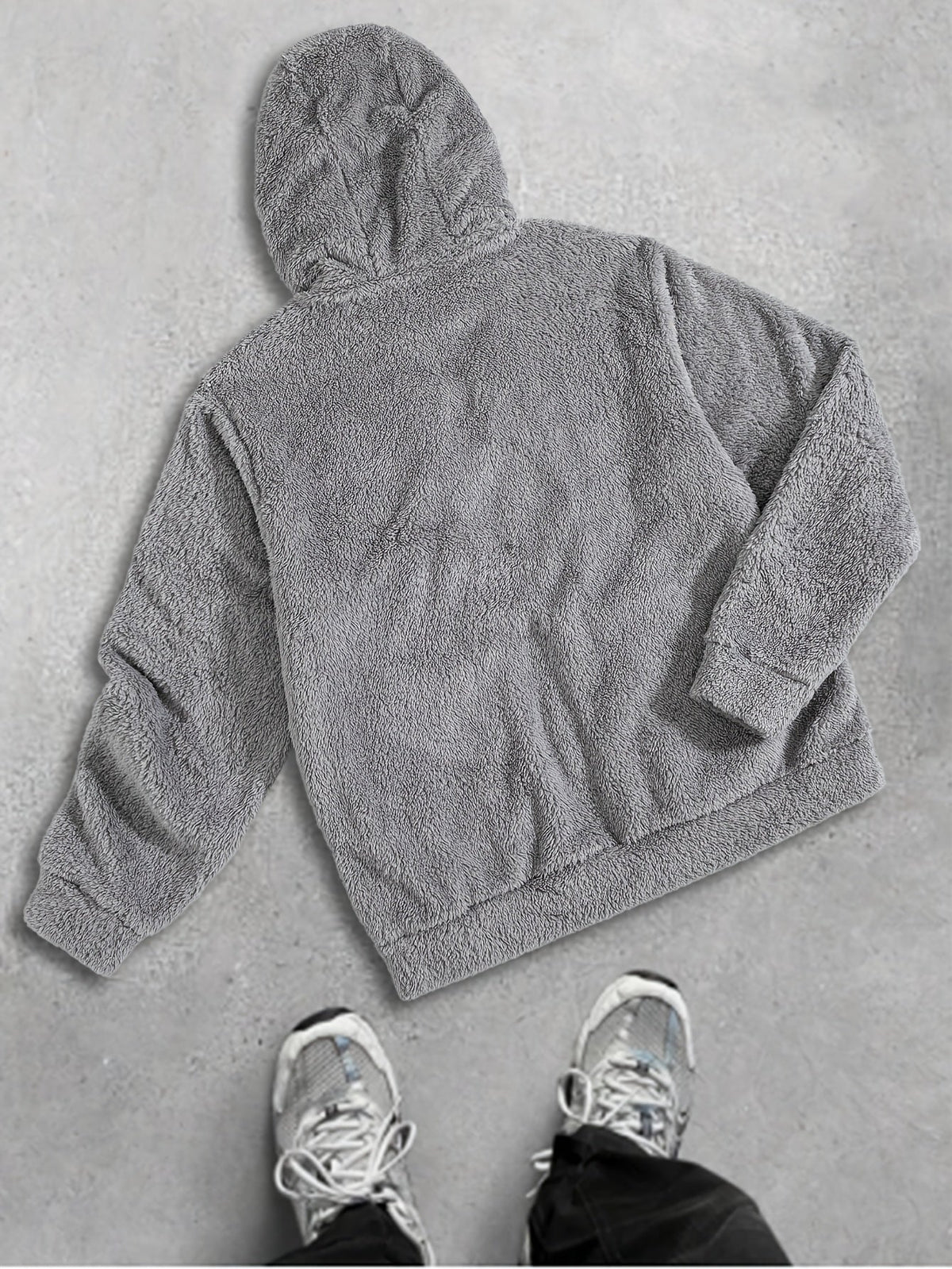 Men's Plush Hooded Zip Cardigan