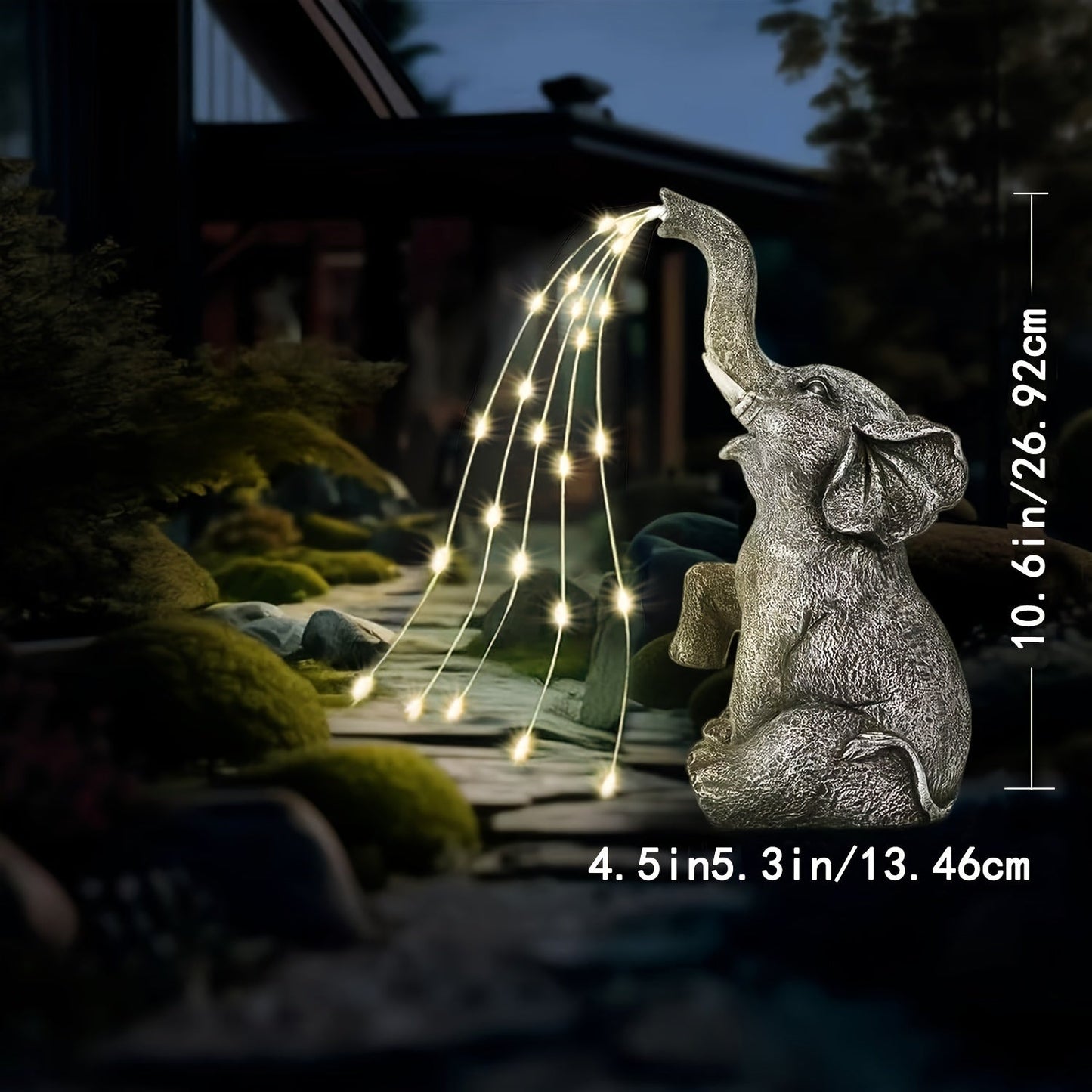 Solar Elephant LED Lantern Garden Light Outdoor Decor