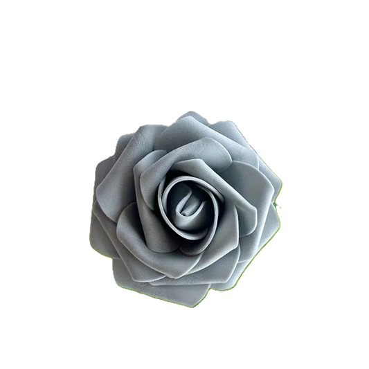 25-Piece Grey Artificial Foam Rose Flowers with Stems (7-7.5CM) - Realistic Simulation