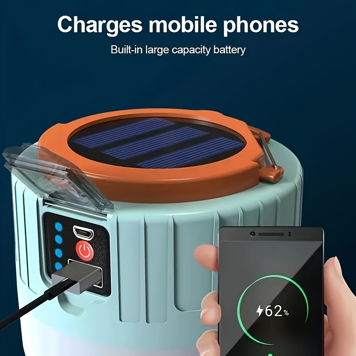 LED Solar Camping Lantern Rechargeable Portable Outdoor Light