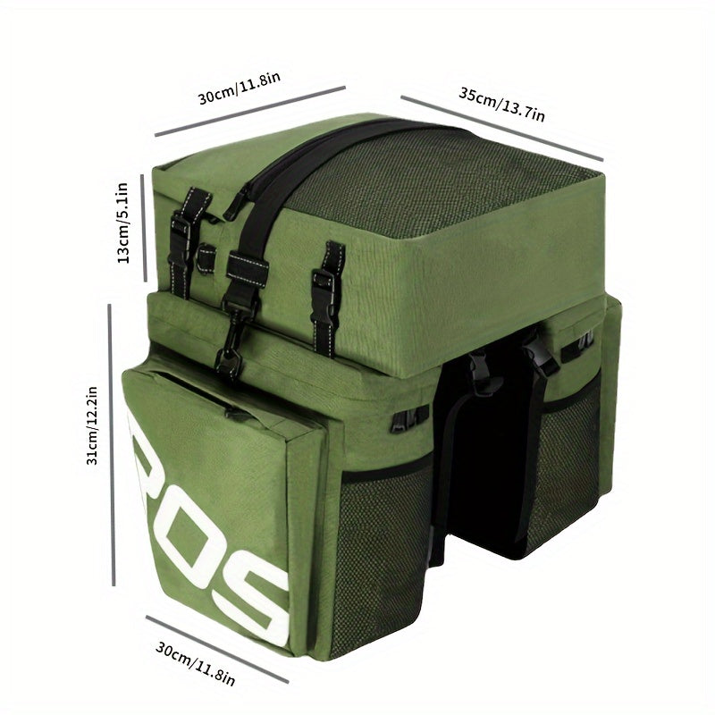 3-in-1 Bicycle Rear Capacity Rack Pannier Bag