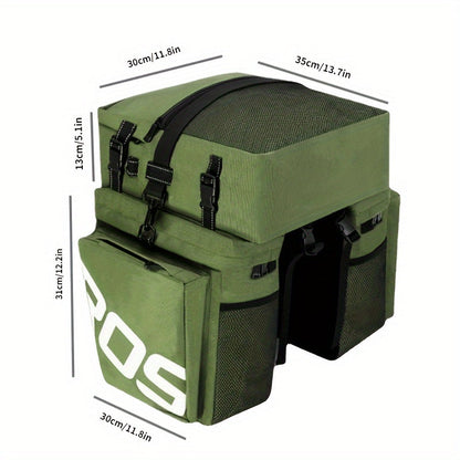 3-in-1 Bicycle Rear Capacity Rack Pannier Bag