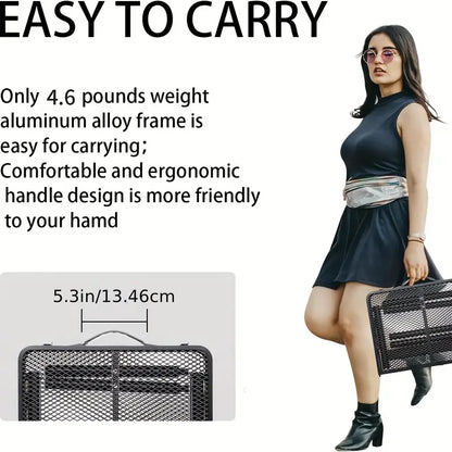 Portable Adjustable Height Folding Table with Handle