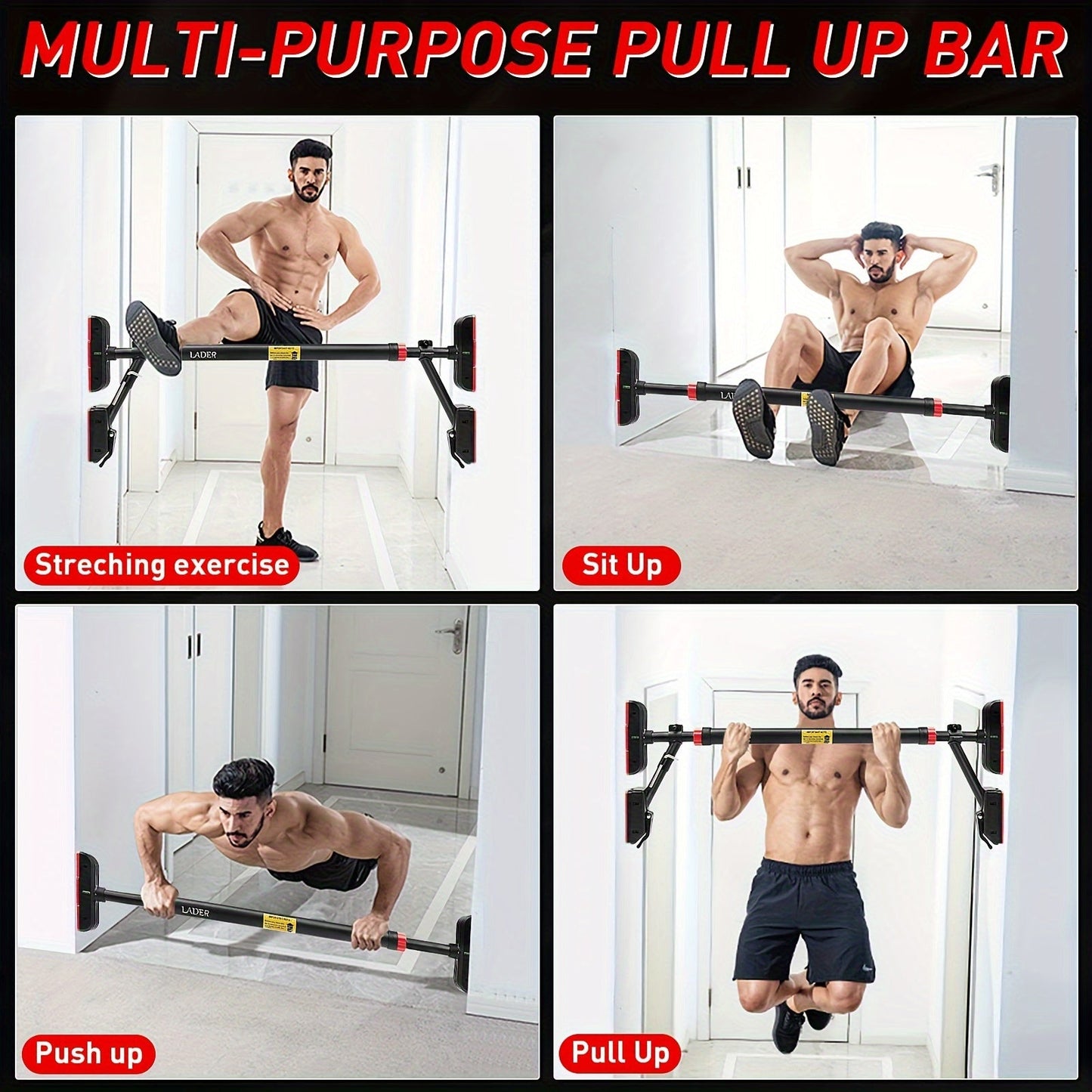 Doorway Pull-Up Bar with Support Frame