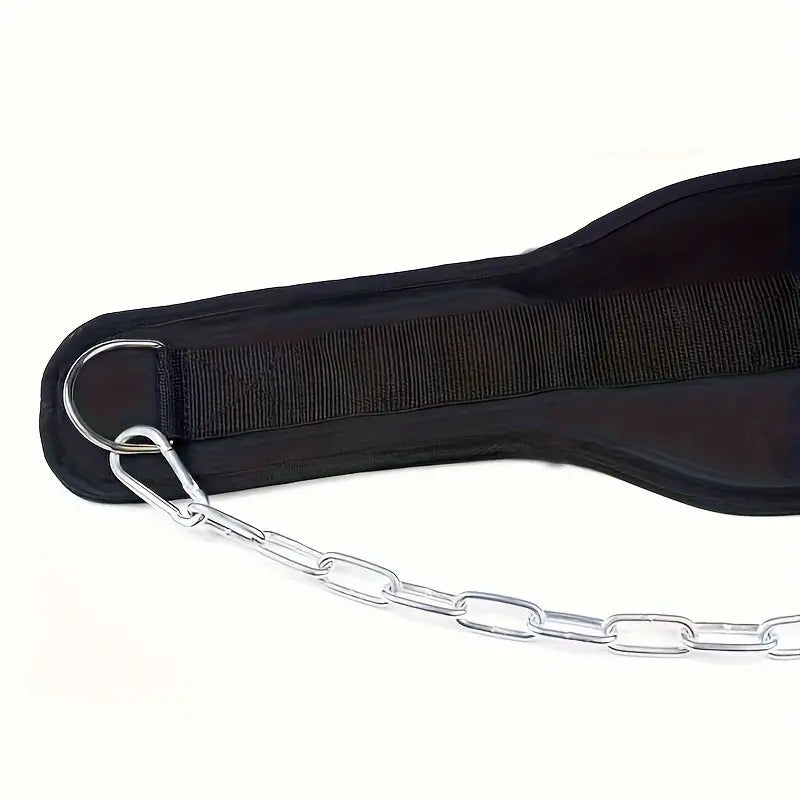 1pc Fitness Weighted Belt with Chain - Black