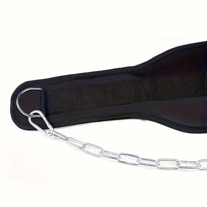 1pc Fitness Weighted Belt with Chain - Black