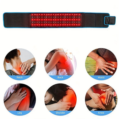 660nm Red & 850nm Near Infrared Light Therapy Heated Wrist Belt(Black)