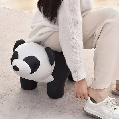Solid Wood Bench - Charming Panda-Shaped