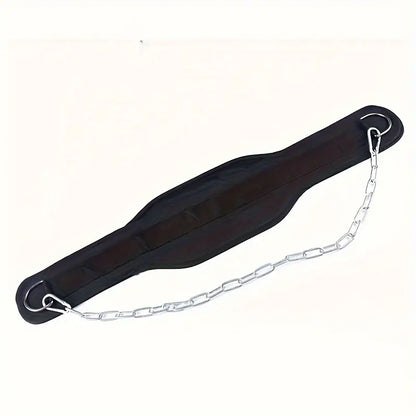 1pc Fitness Weighted Belt with Chain - Black