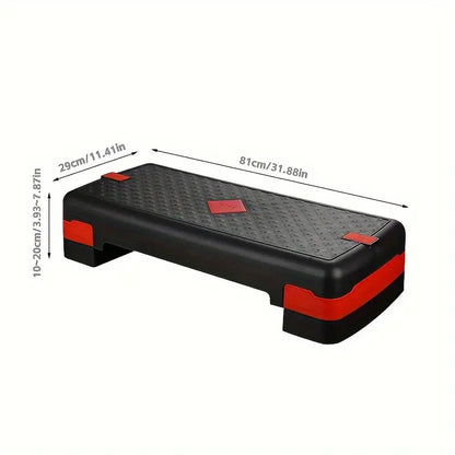 Adjustable Sports Fitness Pedal with Pull Rope - 81cm, Black and Red