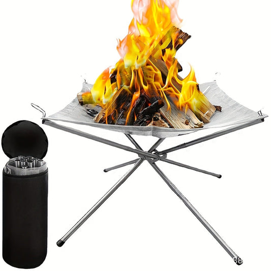 Outdoor Folding Stainless Steel Fire Pit Rack