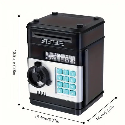 Electronic Password Piggy Bank - Fun & Secure Savings (Black)