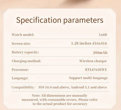 Golden Wireless Call Smart Watch for Women - Multi-Sports Modes & Voice Assistant