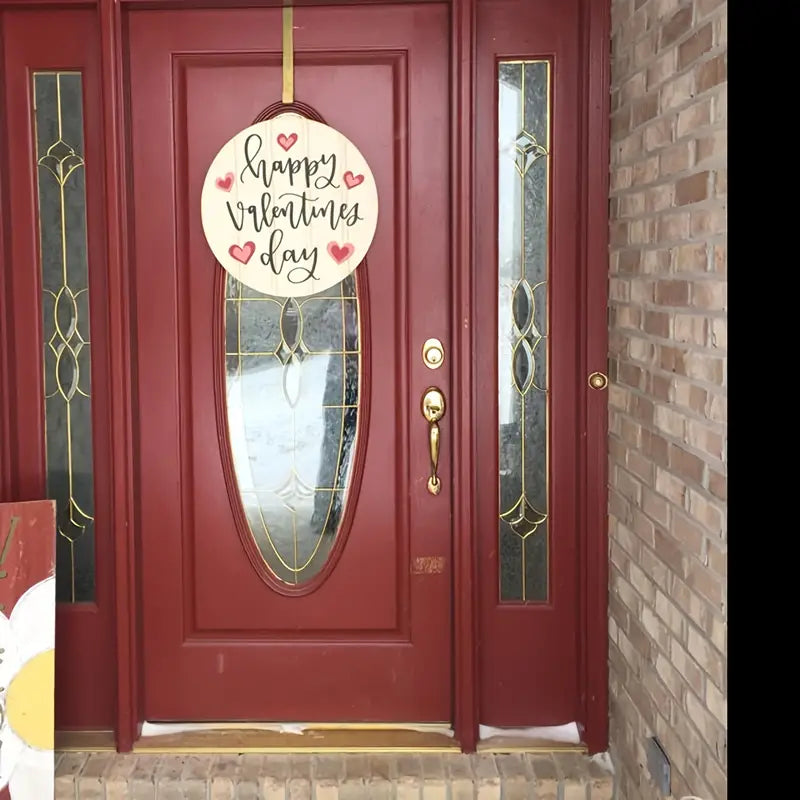 Valentine's Day Wooden Door Hanger - Heartwarming Sign for Love Celebrations