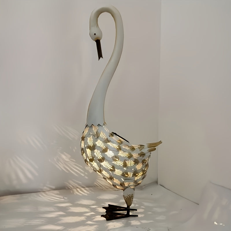 Solar Swan Garden Statue Outdoor
