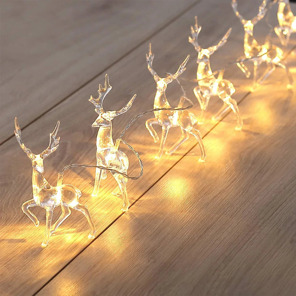 1.5M 10-LED Christmas Reindeer String Lights – Festive Fairy Garland