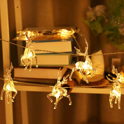 1.5M 10-LED Christmas Reindeer String Lights – Festive Fairy Garland