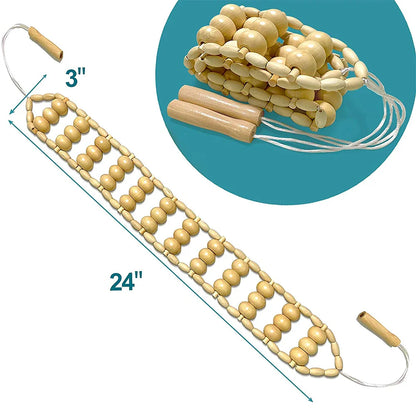Wooden Therapy Cellulite Massage Roller Handmade Back Massager Brown