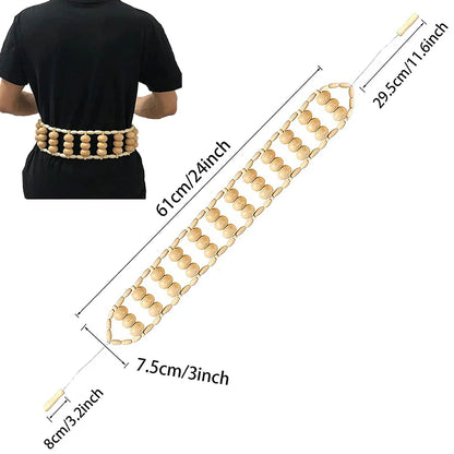 Wooden Therapy Cellulite Massage Roller Handmade Back Massager Brown