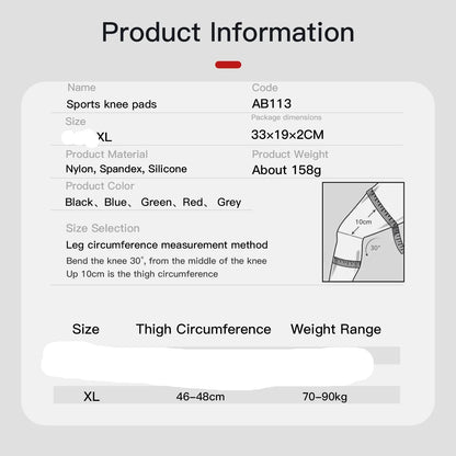 2pcs Compression Knee Support Sleeve Elastic & Breathable Knee Brace XL