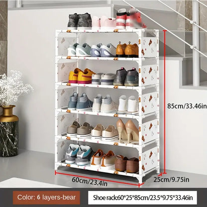 Keep your footwear in check with this multi-layer plastic storage shoe rack