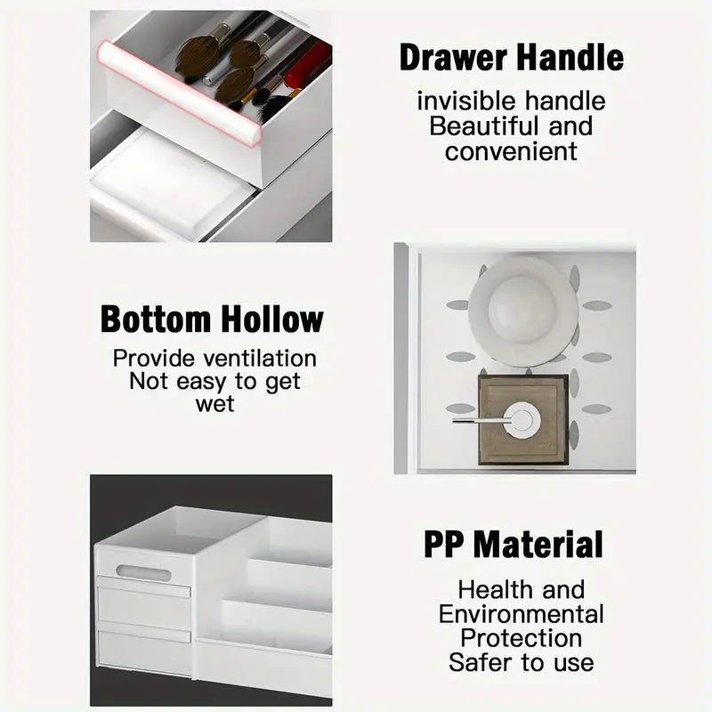 Large Capacity Cosmetic Storage with Drawers Store Brushes, Makeup, Skincare, Perfumes