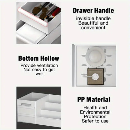 Large Capacity Cosmetic Storage with Drawers Store Brushes, Makeup, Skincare, Perfumes