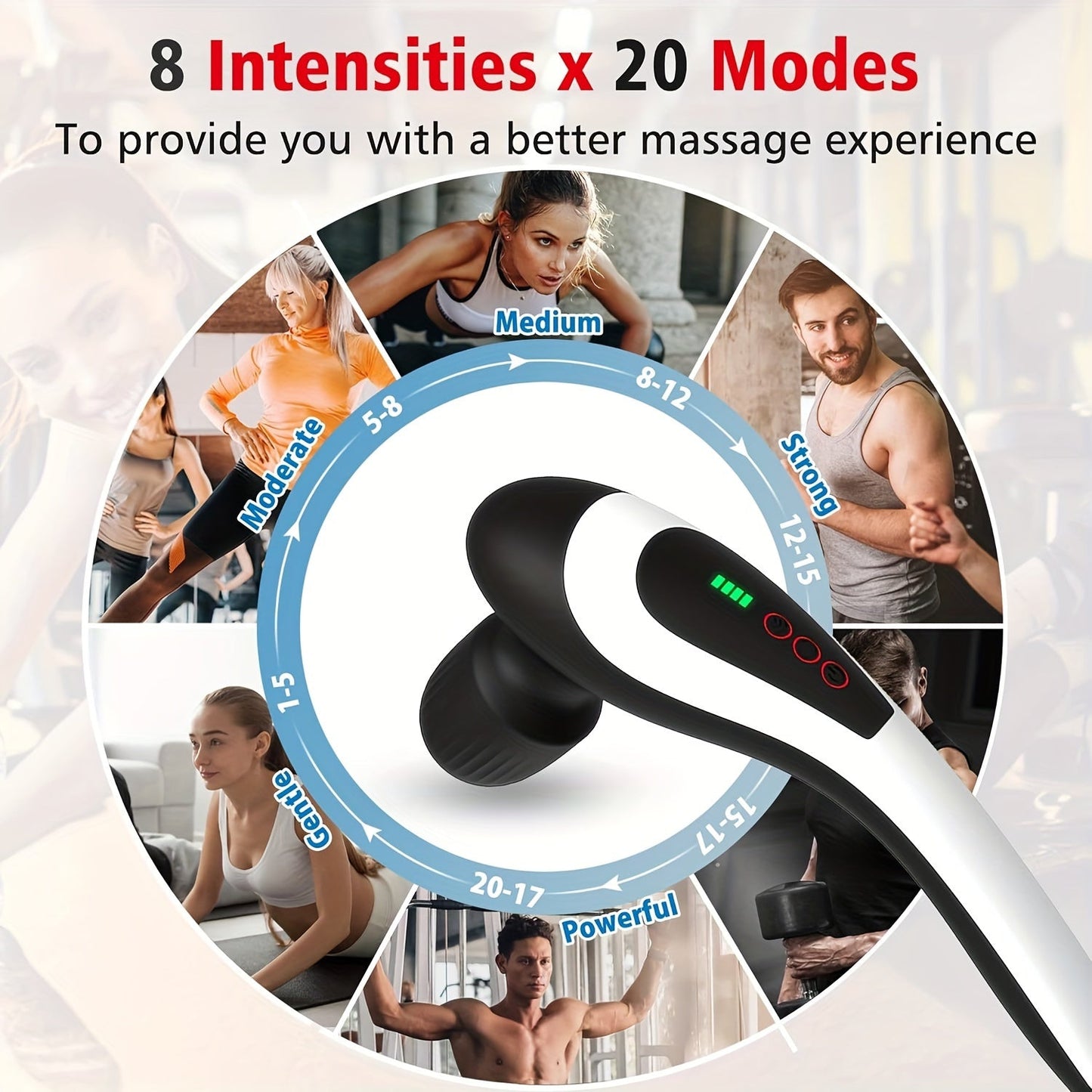 Portable Electric Massage Stick – 8-Speed(Black)