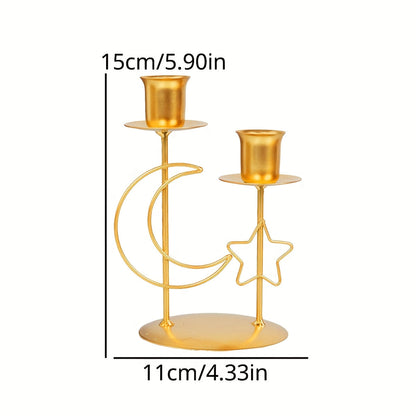 Golden Star Moon Ramadan Candle Holder