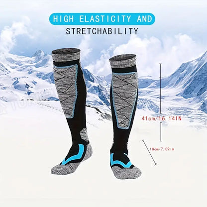 Warmth Trek: Over-the-Knee Thermal Socks - Blue, US Size 7-10
