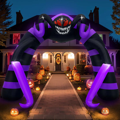 Halloween Spider Arch Inflatable with LED Lights