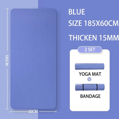 Thick Anti-Skid Yoga Fitness Mat (15mm)
