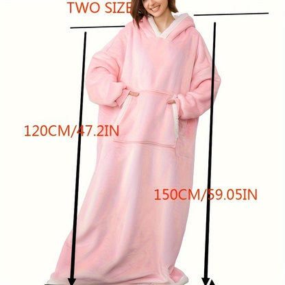 Oversized Hooded Fleece Blanket for Adults