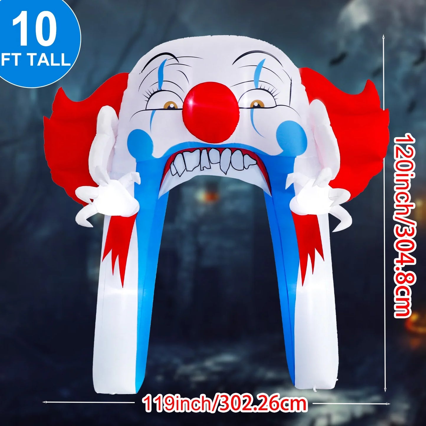 Halloween Clown Arch Inflatable with LED Lights