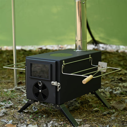 Portable Foldable Wood Stove with 7 Chimneys