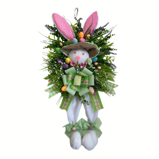 Vintage Easter Bunny Wreath Hanging Decor