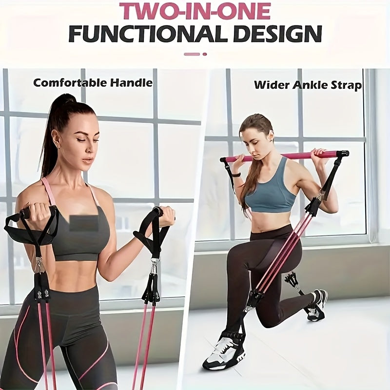 Pilates Stick Resistance Belt Fitness Set (14pcs)