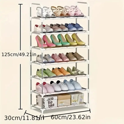 The Multi-Layer Free Standing Shoe Rack brings organization to your shoe chaos